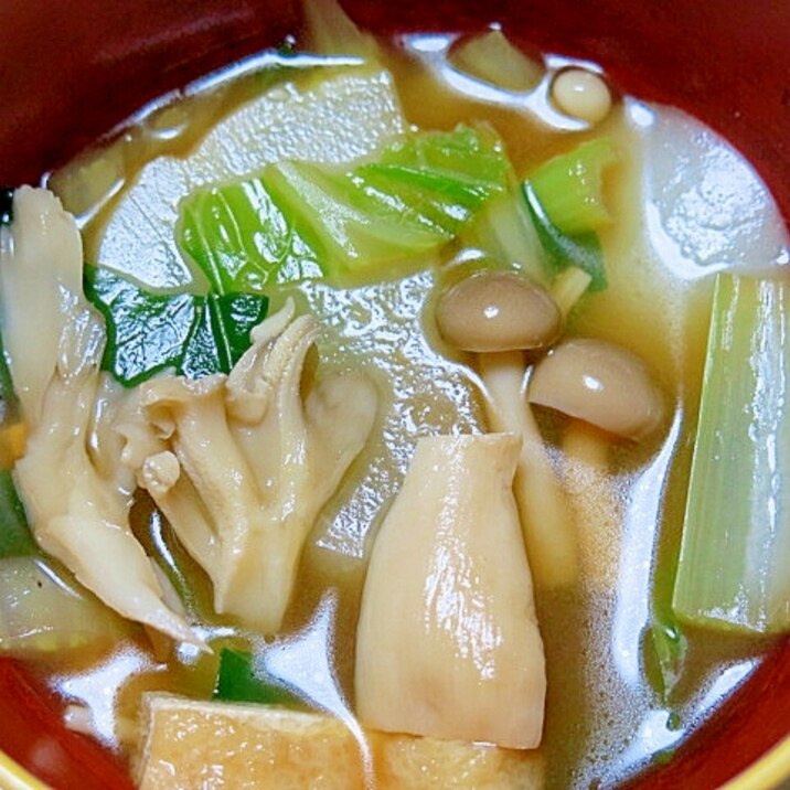 冬野菜と４種のきのこの味噌汁〔♯52〕